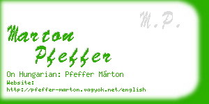 marton pfeffer business card
